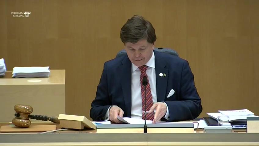 Stillbild från Debatt om förslag, Byggnaders energiprestanda