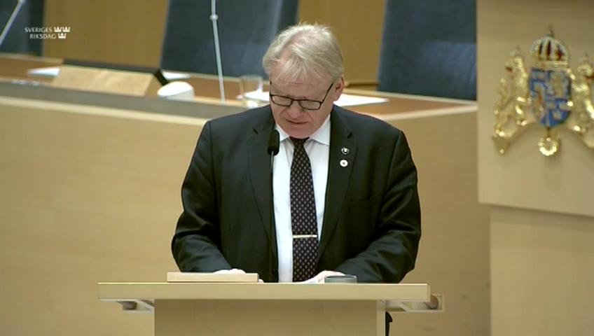 Stillbild från Interpellationsdebatt, Nytt regemente till Umeå