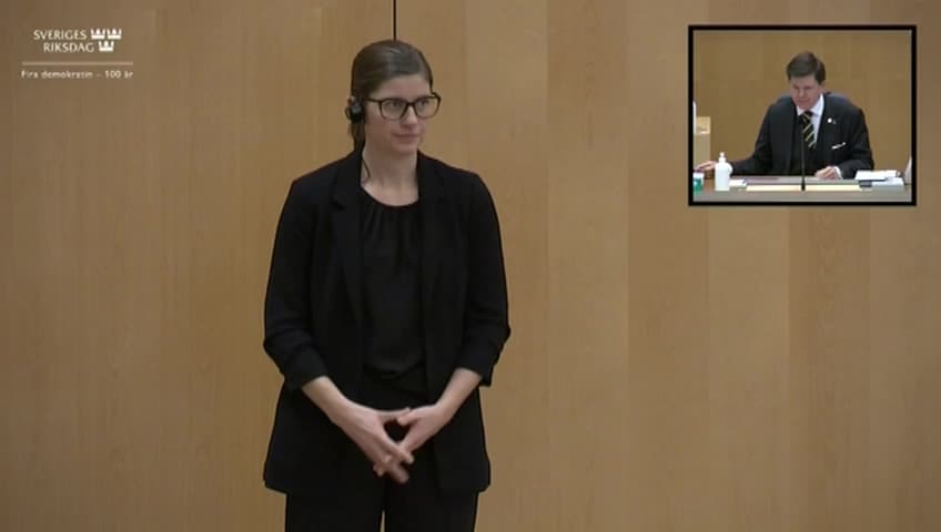 Stillbild från Regeringsförklaring, Regeringsförklaring - teckenspråkstolkat