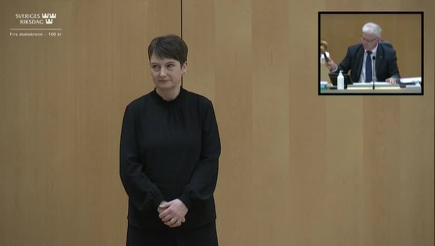 Stillbild från EU-debatt, EU-politisk debatt - teckenspråkstolkad