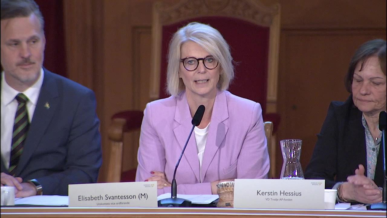 Stillbild från Öppen utfrågning, Öppen utfrågning om AP-fondernas placeringar och hållbarhet