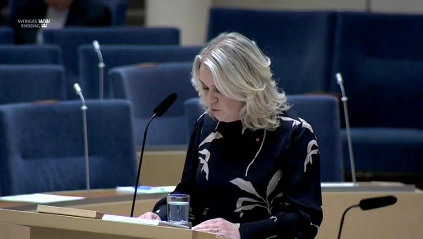 Stillbild från Interpellationsdebatt, En huvudman för personer med samsjuklighet, beroendesjukdom och psykisk ohälsa