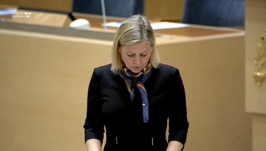 Stillbild från Interpellationsdebatt, Integrationsutmaningen och stundande lågkonjunktur