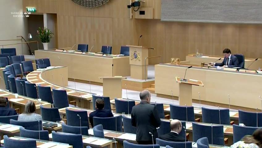 Stillbild från Debatt om förslag, Ny lag om Säkerhetspolisens behandling av personuppgifter