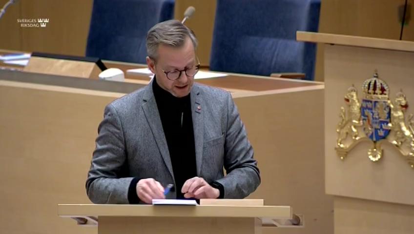 Stillbild från Interpellationsdebatt, Kriminaliteten på våra vägar