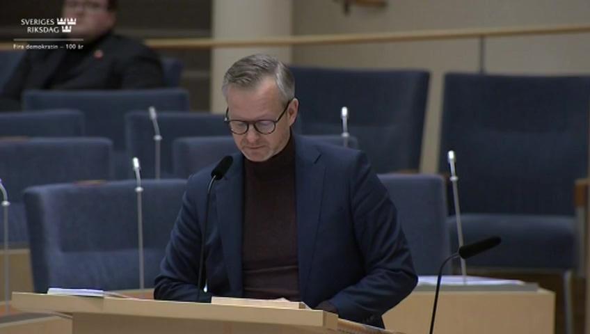 Stillbild från Interpellationsdebatt, Beredskapsskatten