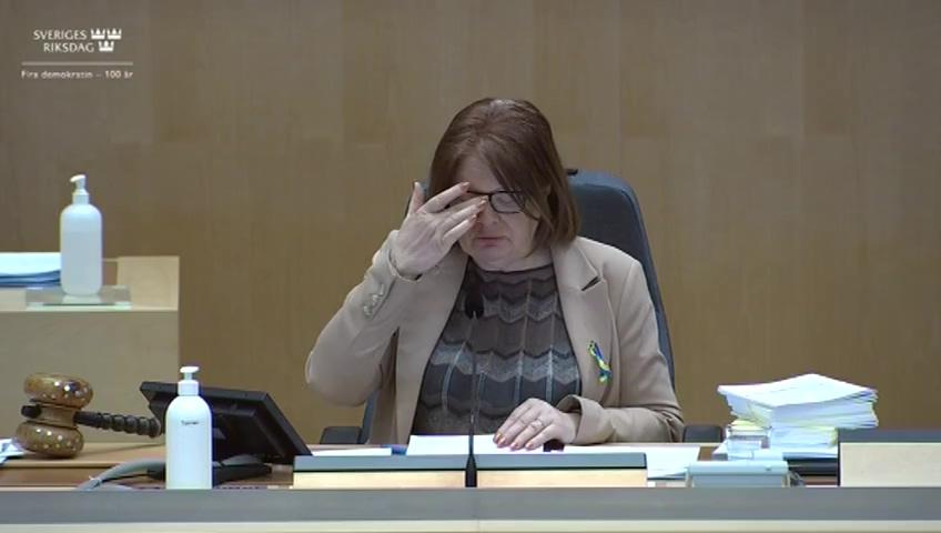 Stillbild från Debatt om förslag, Begränsning av avdragsrätten för underskott från tidigare år