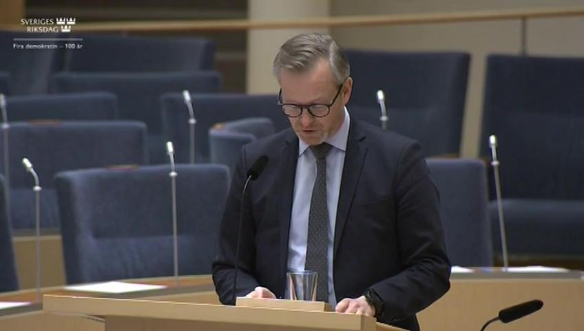 Stillbild från Interpellationsdebatt, Prisutvecklingen på drivmedel