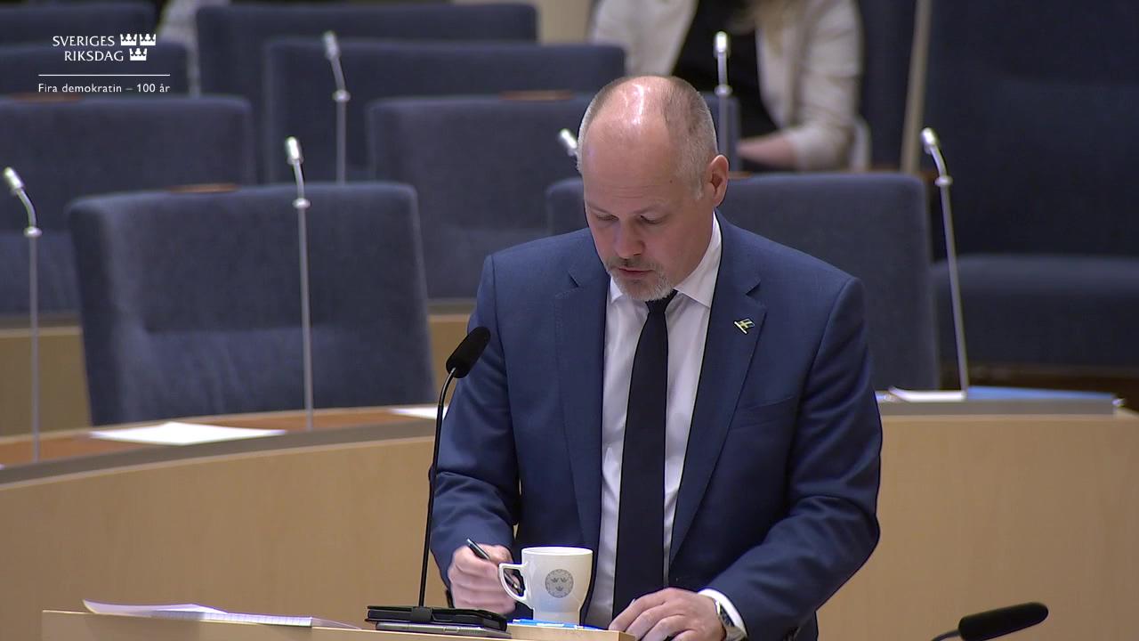 Stillbild från Interpellationsdebatt, Digital fastighetsbildning