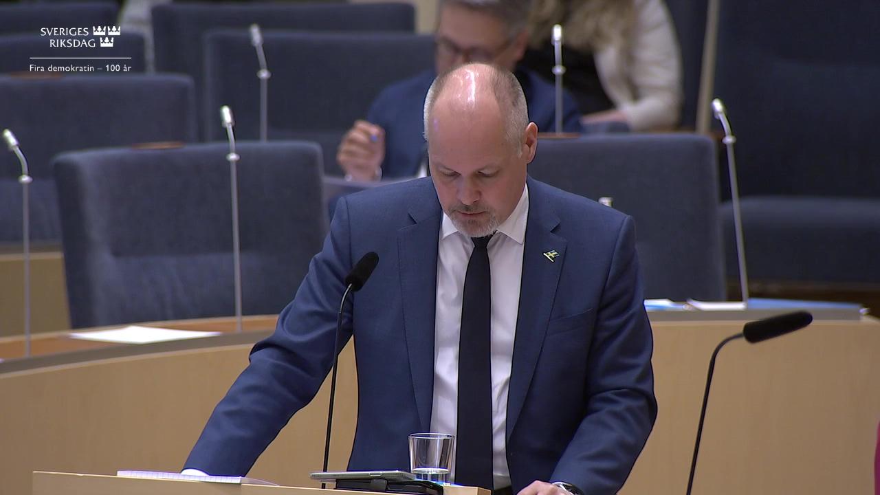 Stillbild från Interpellationsdebatt, Åtgärder för att tillgodose fjällräddarnas behov