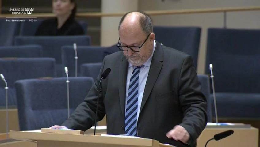 Stillbild från Interpellationsdebatt, Brottslighetens konsekvenser för näringslivet