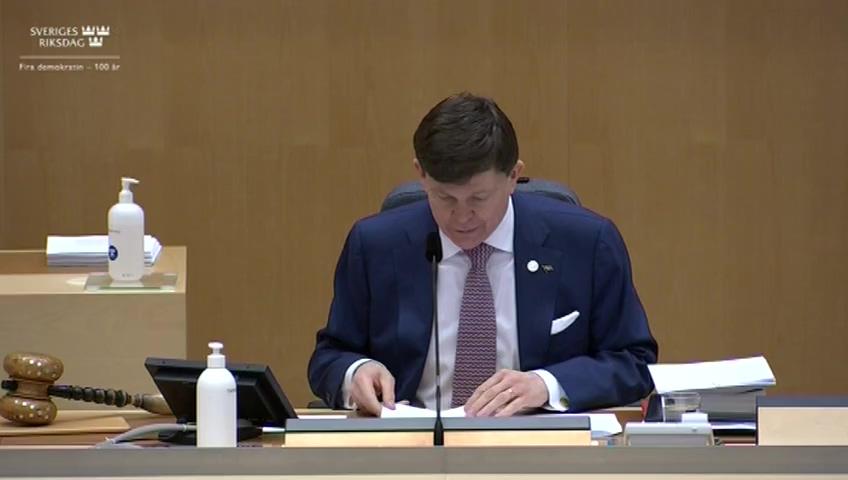 Stillbild från Debatt om förslag, Nytt punktskattedirektiv och vissa andra ändringar