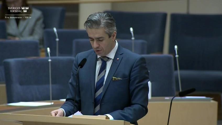 Stillbild från Interpellationsdebatt, Regeringens planer på att ta bort det kommunala vetot mot vindkraftsetableringar