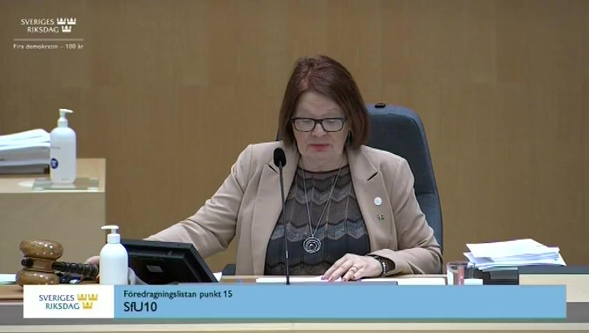 Stillbild från Debatt om förslag, Deltagande på distans i styrelsesammanträden i samordningsförbund