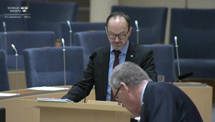 Stillbild från Interpellationsdebatt, Utredning av störningar i väginfrastrukturen