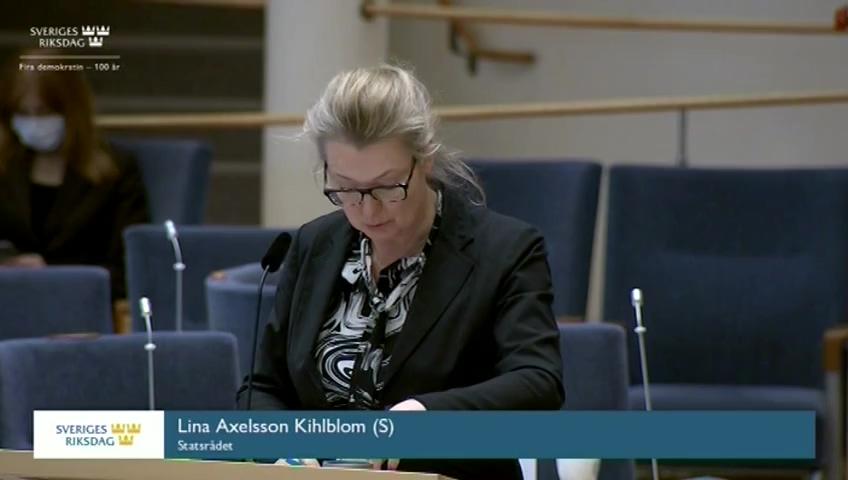 Stillbild från Interpellationsdebatt, Stöd till elever med särskilda behov och distansundervisning för hemmasittare