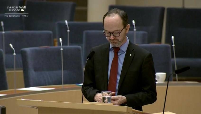 Stillbild från Interpellationsdebatt, Fyrspåret mellan Uppsala och Stockholm