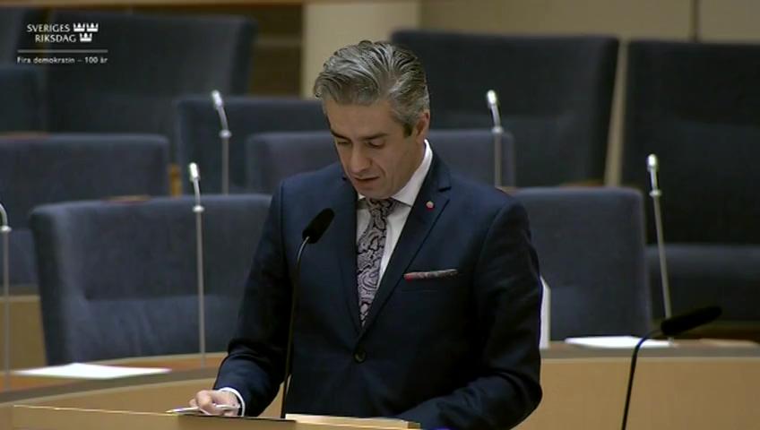 Stillbild från Interpellationsdebatt, Snabbare utbyggnad av elnäten