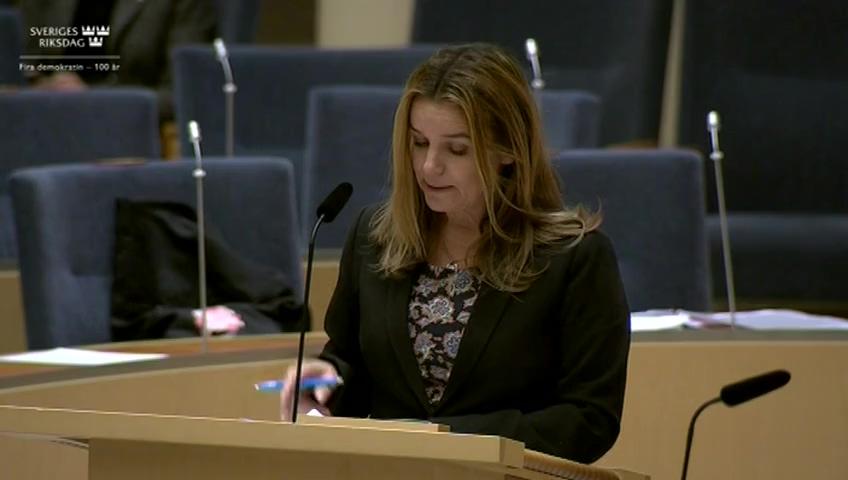 Stillbild från Interpellationsdebatt, Skogens betydelse för klimat och biologisk mångfald