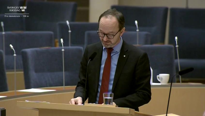 Stillbild från Interpellationsdebatt, Den nationella infrastrukturplanen