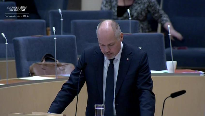 Stillbild från Interpellationsdebatt, Stängda gränser