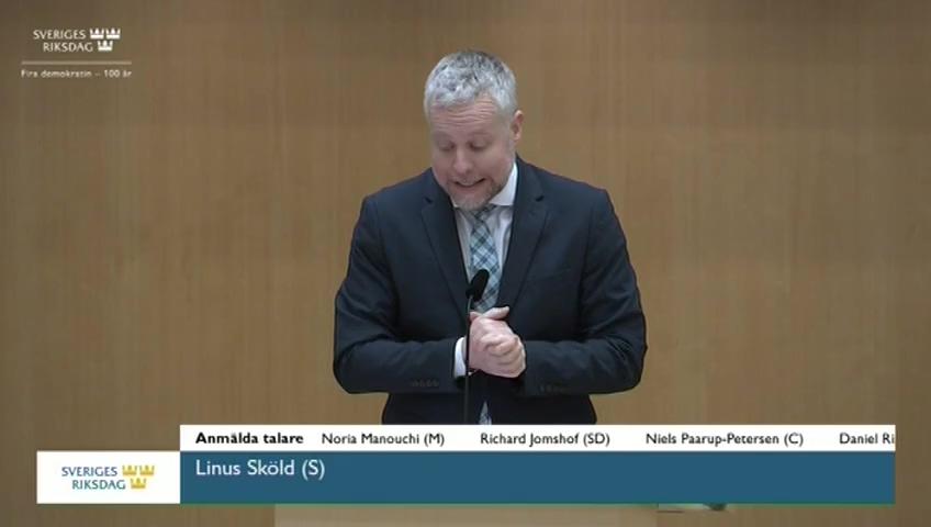 Stillbild från Debatt om förslag, Utökade möjligheter att stänga skolor med allvarliga brister