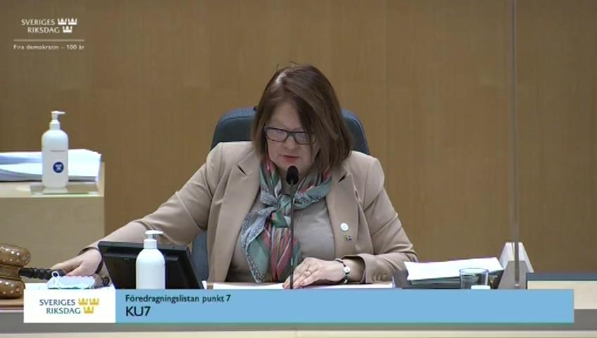 Stillbild från Debatt om förslag, Riksrevisionens rapport om myndigheters service till enskilda som inte kan eller vill vara digitala