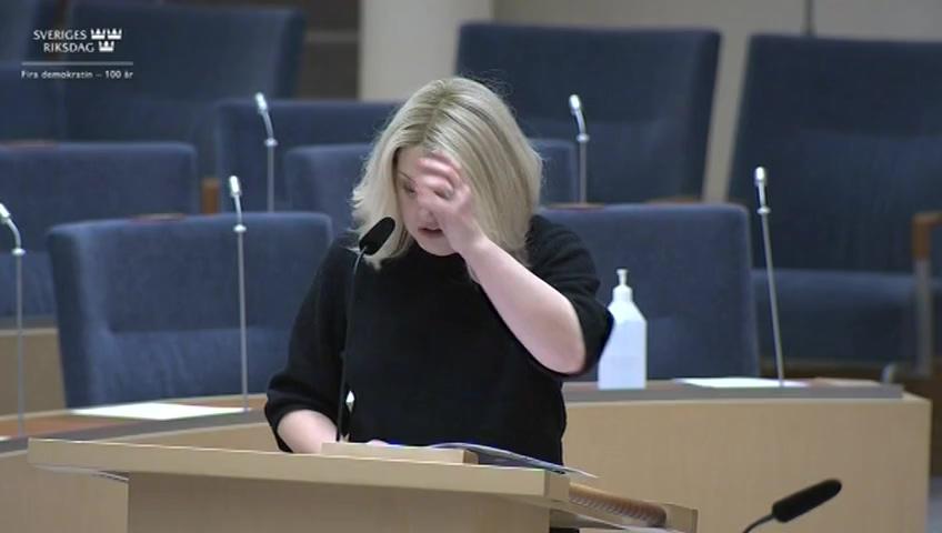 Stillbild från Interpellationsdebatt, Adekvat sjukvård för barn och vuxna som har utsatts för sexuella övergrepp