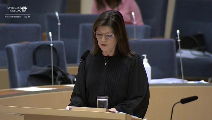 Stillbild från Interpellationsdebatt, Arbetsförmedlingens tillgänglighet