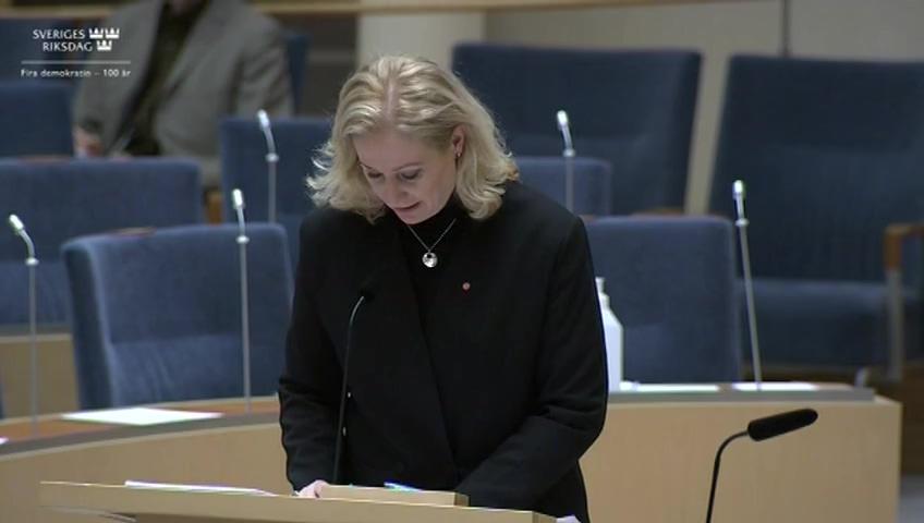 Stillbild från Interpellationsdebatt, Utebliven granskning av gangsterrappen