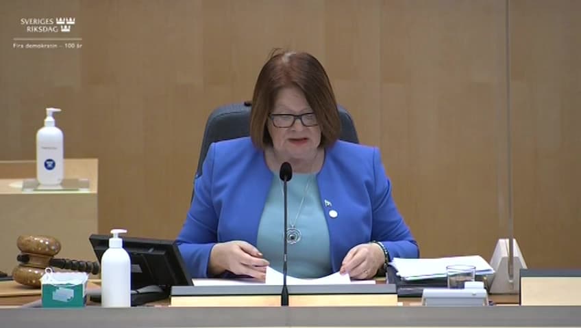 Stillbild från Särskild debatt, Särskild debatt om bristande trygghet i skolan