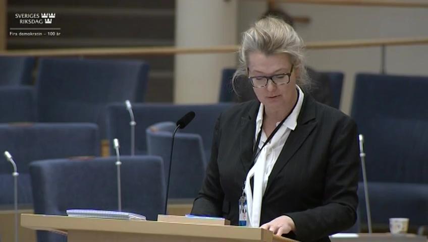 Stillbild från Interpellationsdebatt, Förändrade betygskrav i svenska