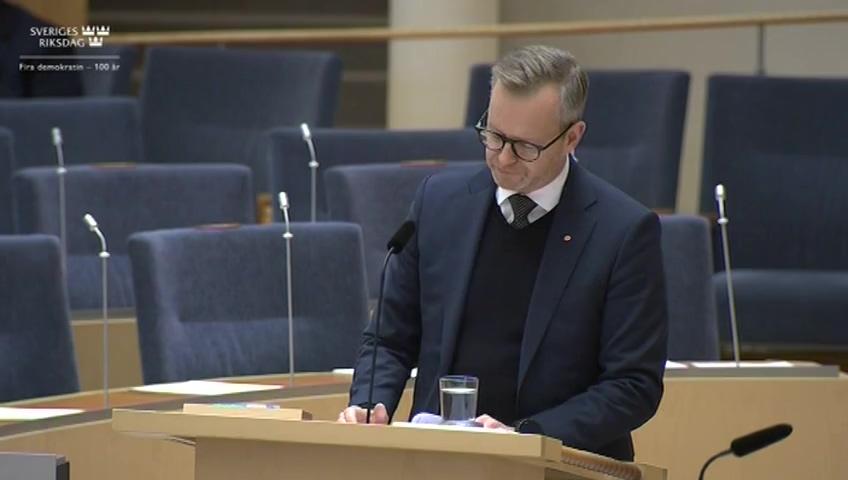 Stillbild från Interpellationsdebatt, Skatter och tillväxt