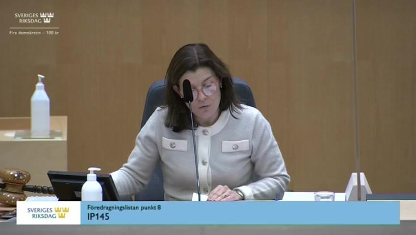 Stillbild från Interpellationsdebatt, Gränspolisens tekniska utrustning