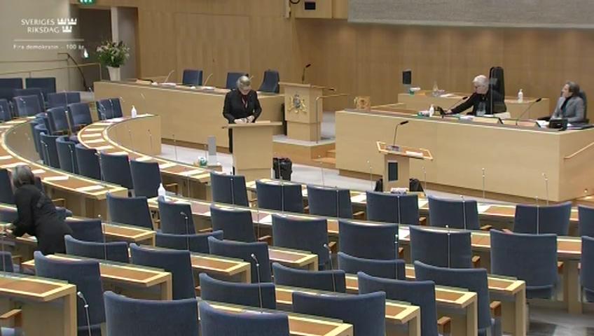 Stillbild från Interpellationsdebatt, Trygghet för lärare i skolan