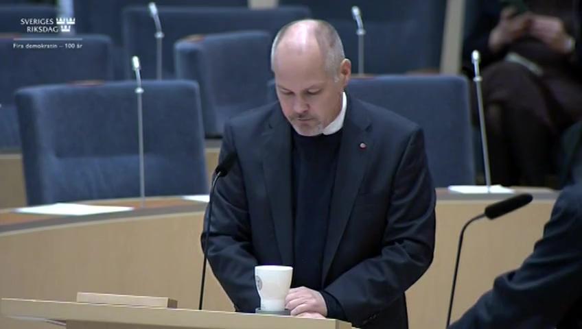 Stillbild från Interpellationsdebatt, Åkerinäringens förtroende för polisen