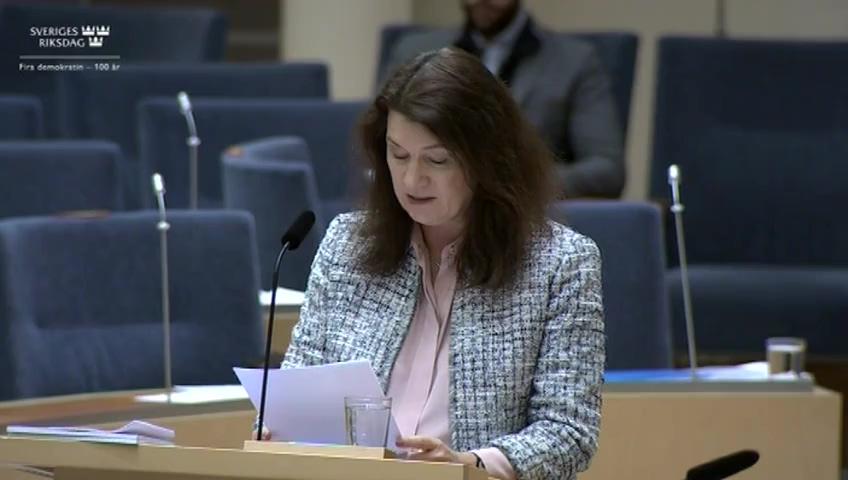 Stillbild från Interpellationsdebatt, HDP:s fängslade politiker samt kurdfrågan i Turkiet, Europa och Sverige