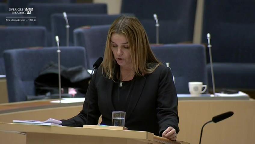 Stillbild från Interpellationsdebatt, Myndigheternas roll för livsmedelsstrategins uppfyllande