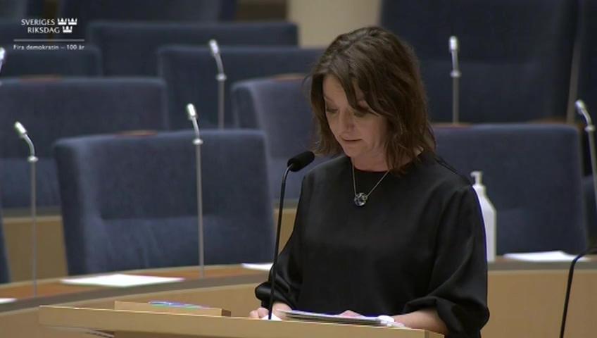 Stillbild från Interpellationsdebatt, Höjningen av räntan på CSN-lån