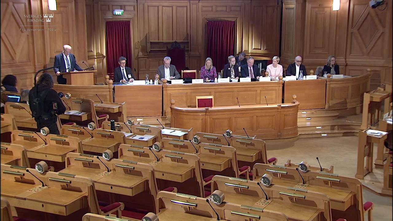 Stillbild från Öppen utfrågning, Öppen utfrågning om Riksbankens redogörelse för penningpolitiken 2021