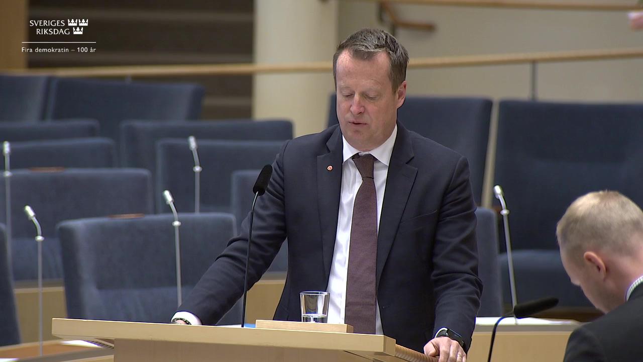 Stillbild från Interpellationsdebatt, Mottagandet av kvotflyktingar