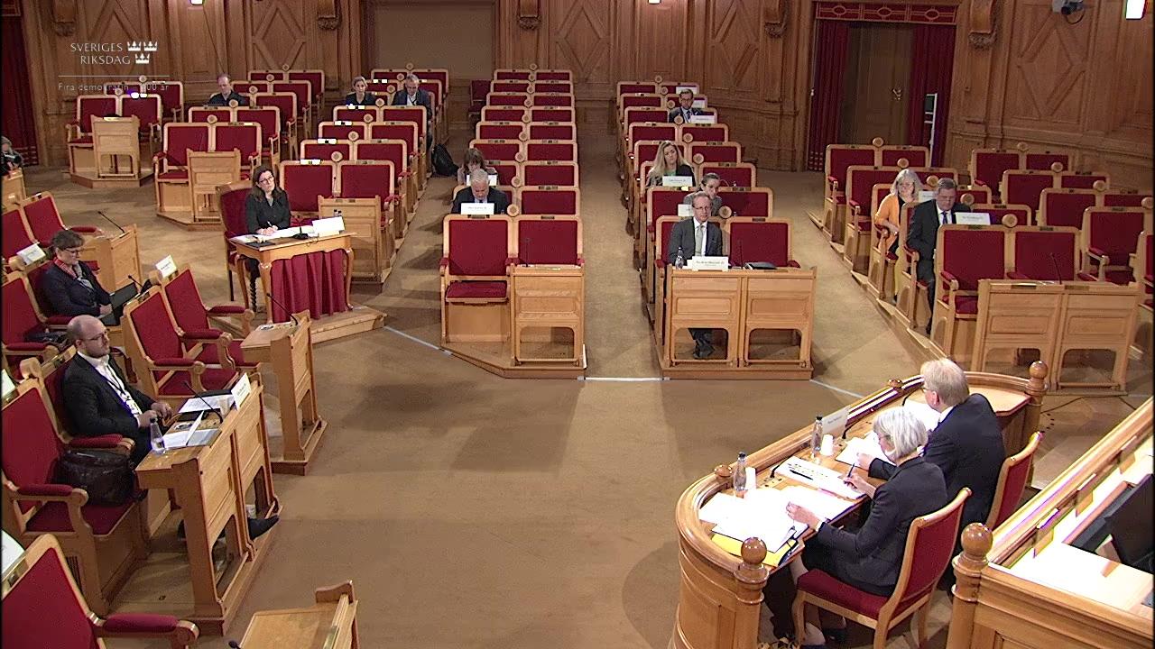 Stillbild från Öppen utfrågning, KU-utfrågning med försvarsminister Peter Hultqvist (S)