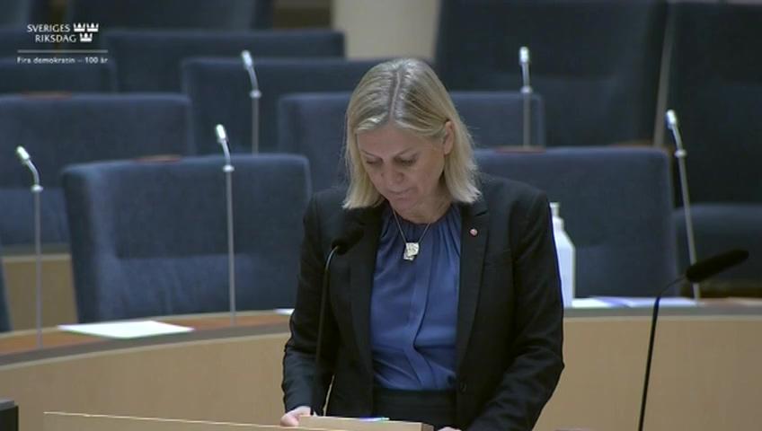 Stillbild från Interpellationsdebatt, Medlemsstaternas återhämtningsplaner