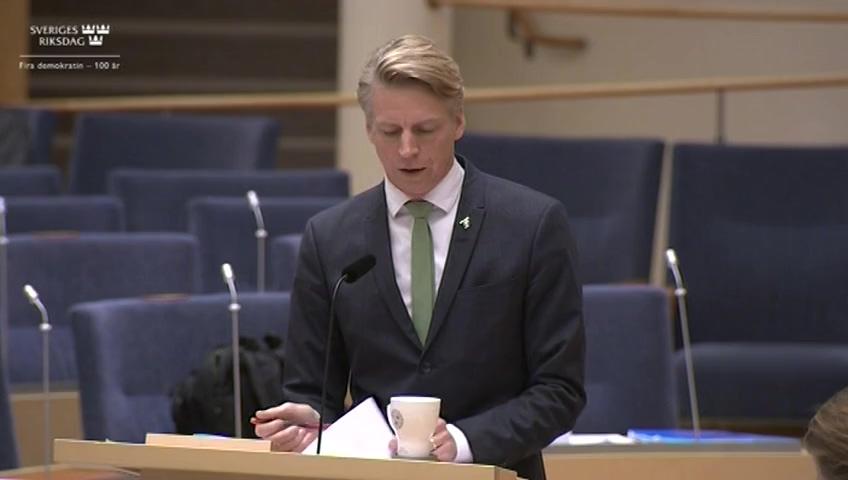Stillbild från Interpellationsdebatt, Vindkraftens påverkan på Sveriges rennäring