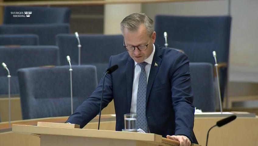 Stillbild från Interpellationsdebatt, Hanteringen av elbilsbränder