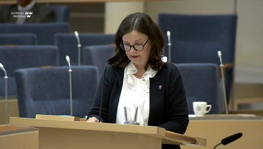 Stillbild från Interpellationsdebatt, Skärpta krav på pedagogisk omsorg