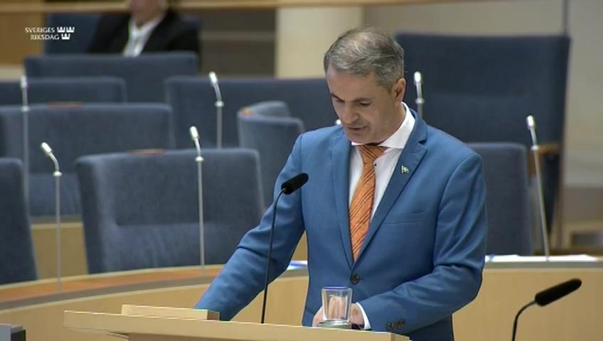 Stillbild från Interpellationsdebatt, Regeringens klimatkrav vid coronastöd till flyget