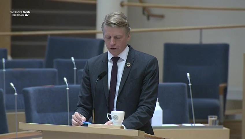 Stillbild från Interpellationsdebatt, Statligt stöd till klimatskadlig verksamhet