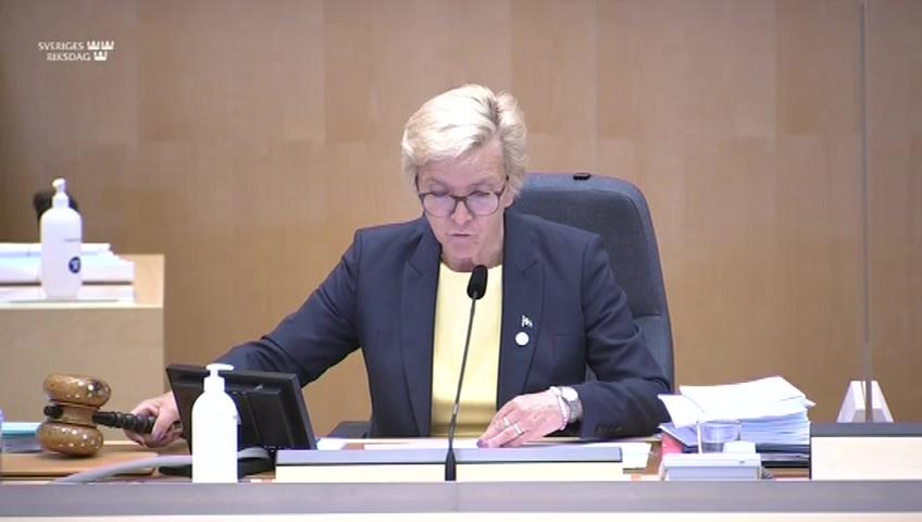 Stillbild från Debatt om förslag, Årsredovisning för staten 2020