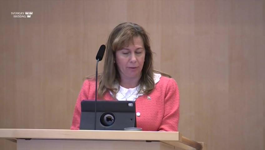 Stillbild från Debatt om förslag, Riksrevisionens rapport om styrning av ämneslärarutbildningen vid Högskolan i Gävle, Linnéuniversitetet och Stockholms universitet